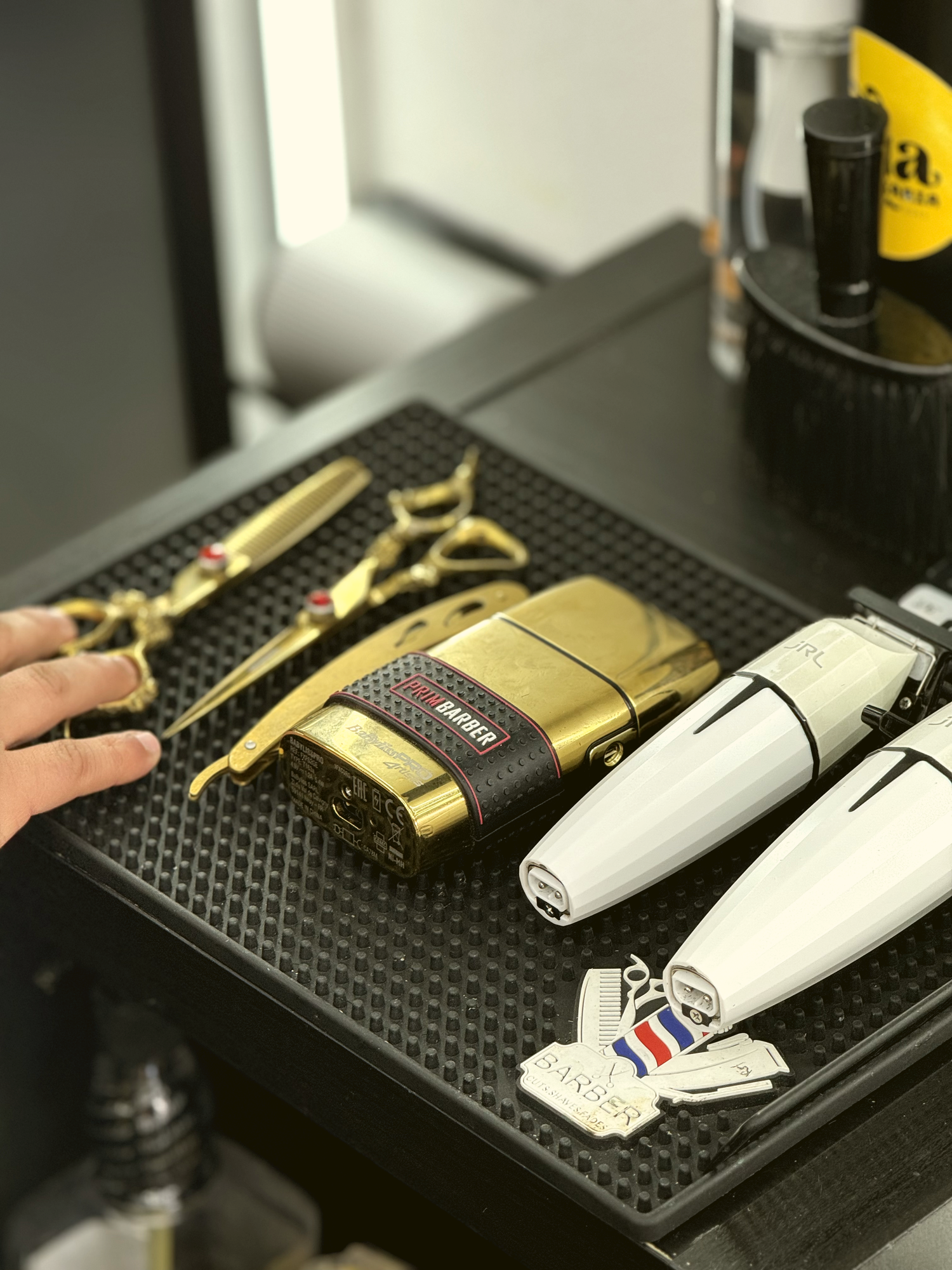 Detalhes do ambiente da barbearia